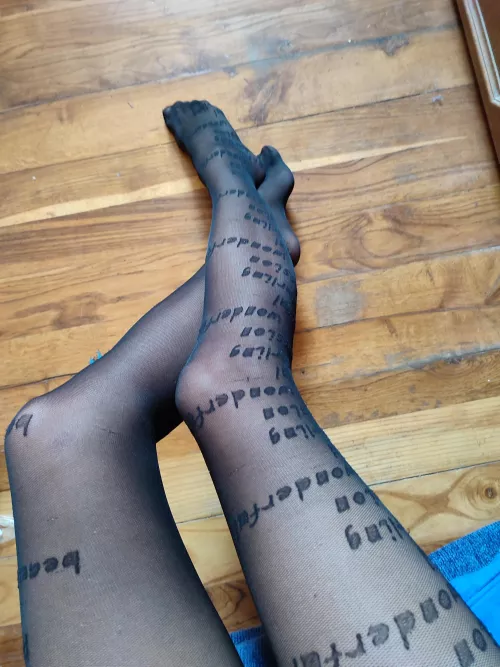 I like it when people notice im not wearing my fav panties under my black pantyhose