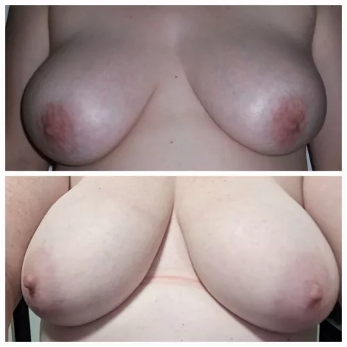 I'm on the bottom, my friend on top...who has the best boobs? Rate us both x