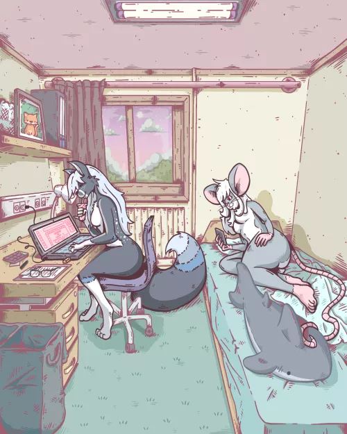 My gf and I in her university room :3 (Mr C)