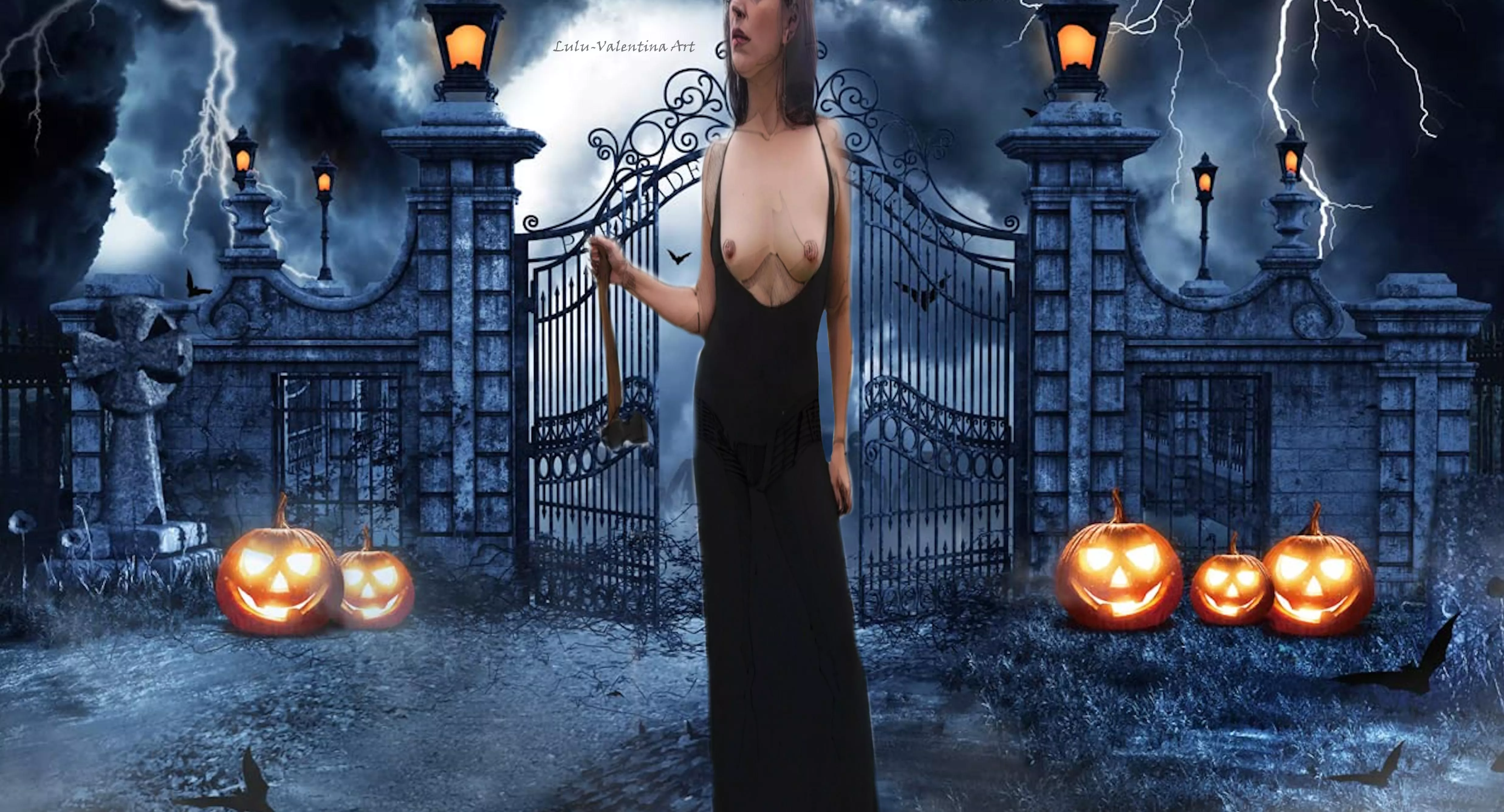 Sketch and digital painting plus an overlay of my gorgeous friend u/DaddysCuriousKitty (F) [OC]