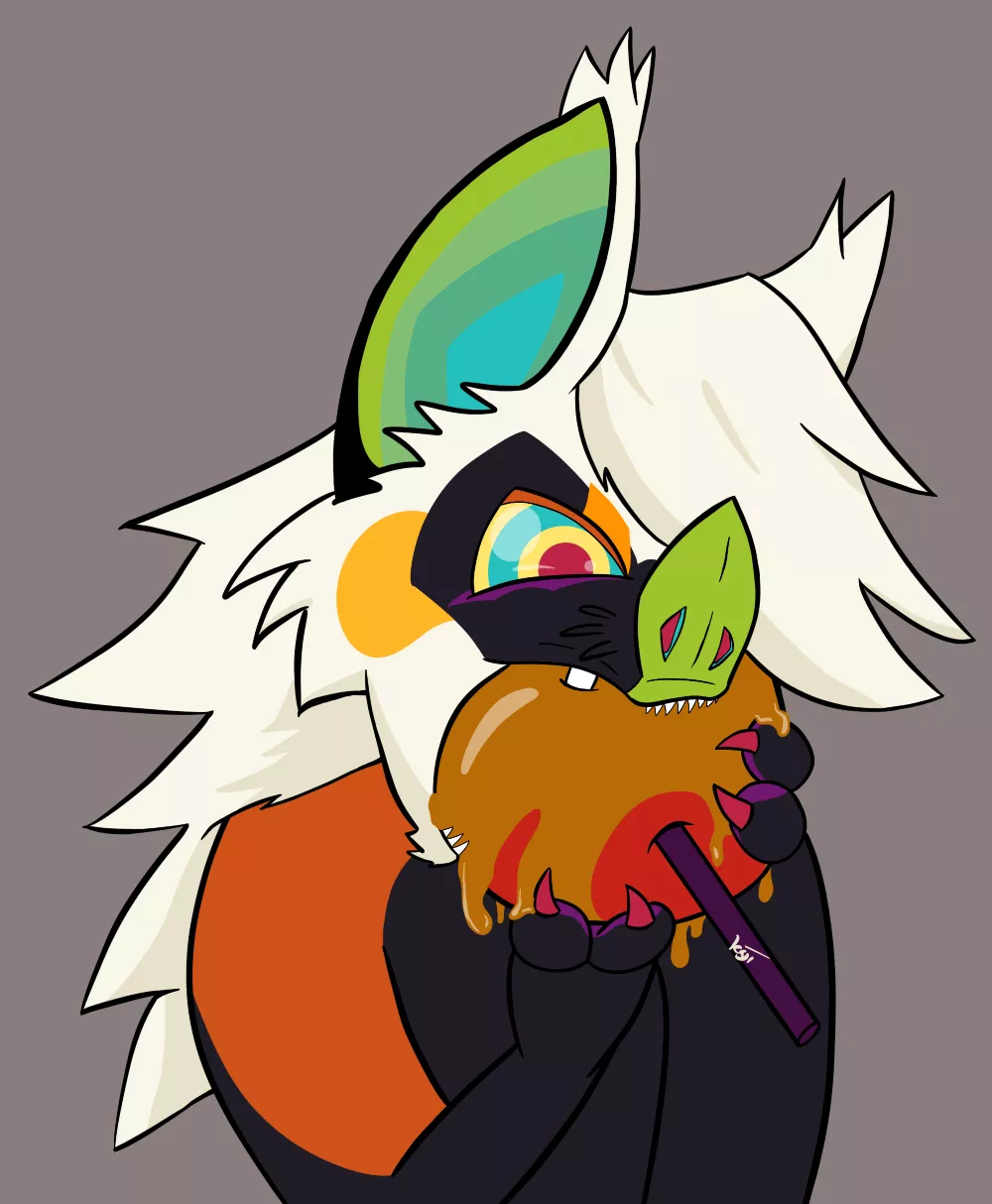 Vesper enjoying his fav food!