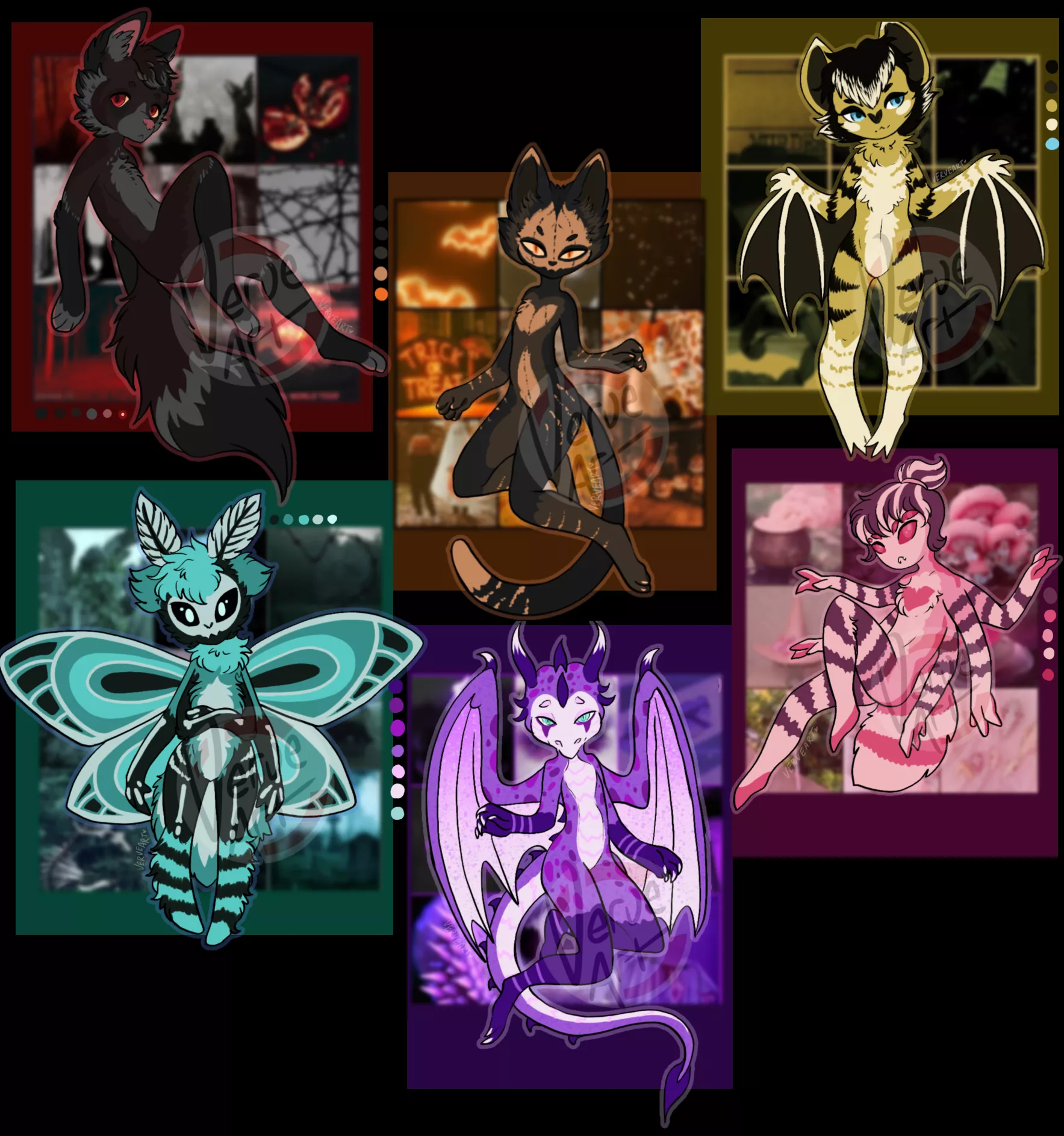 Which is your favorite? Halloween Adoptables 🎃 (art by me: Verveart)