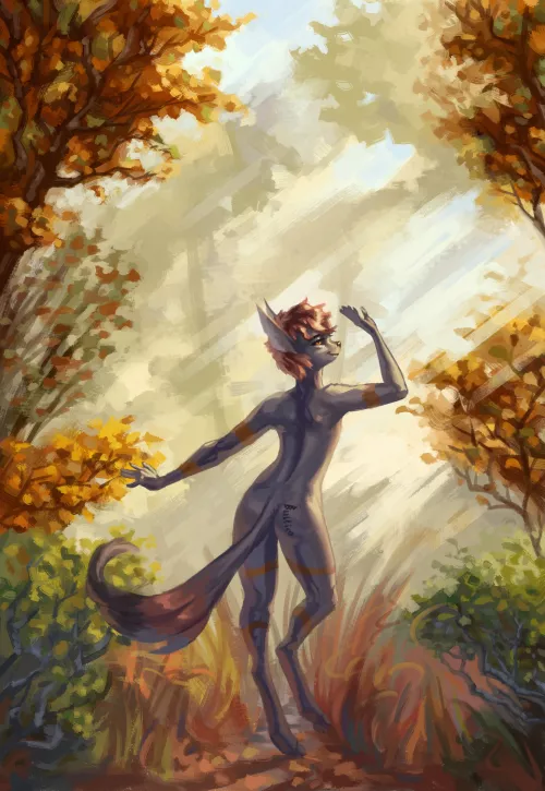 [X] Autumn dance - art by me (I know it's a silly pose)