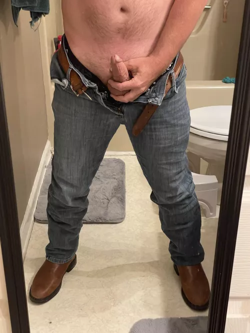 [46] Is daddy keeping his boots and jeans on?