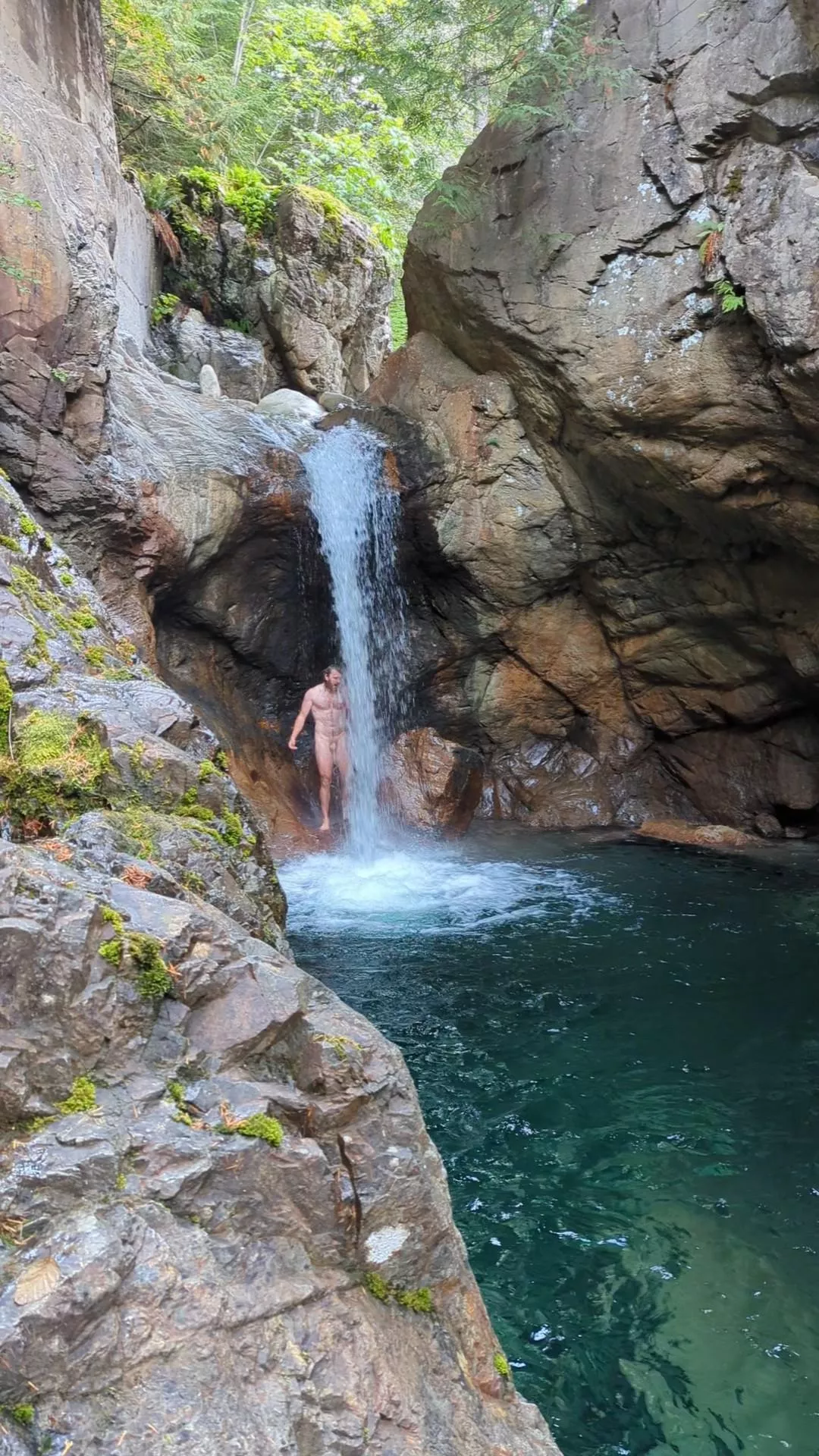 Does a waterfall count as a shower?