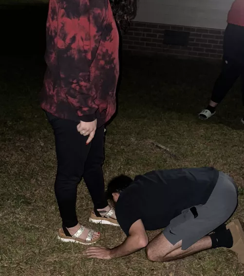 Kiss my feet little cuck