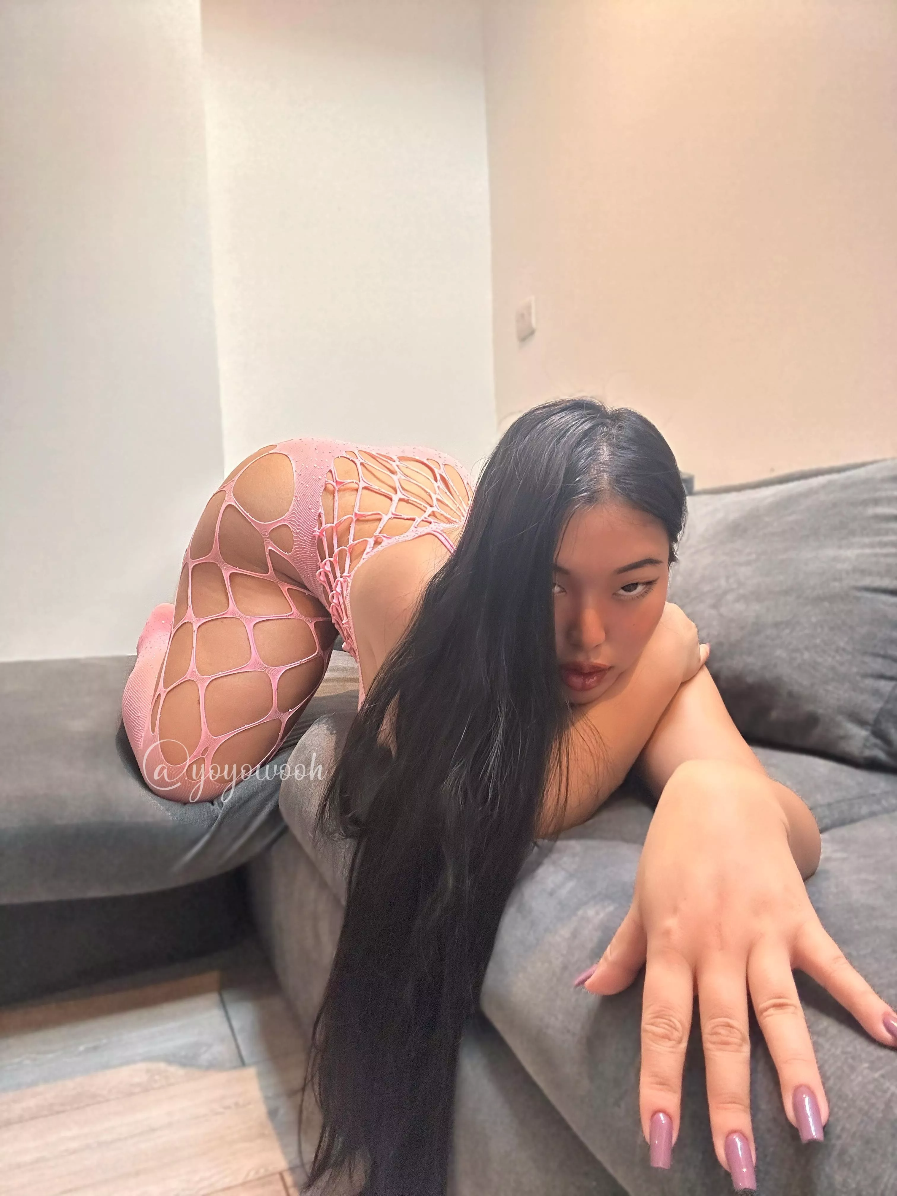 Pink looks good on me.