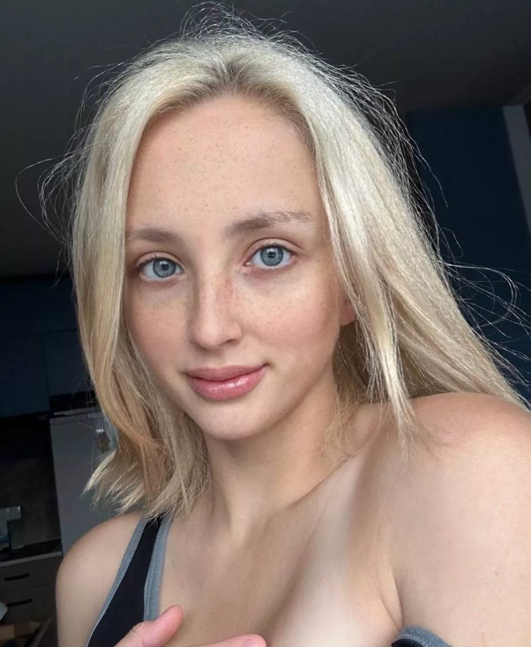 Showing off my cute freckles