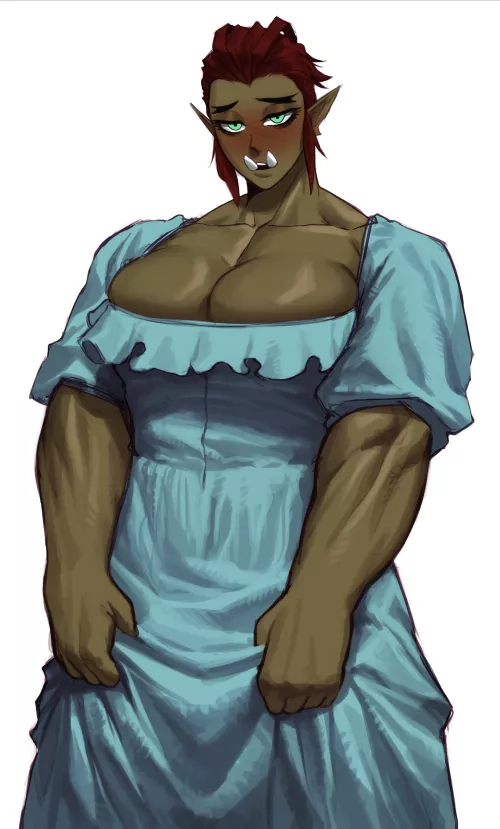 Shy orc lady in a dress (Sotchosis)