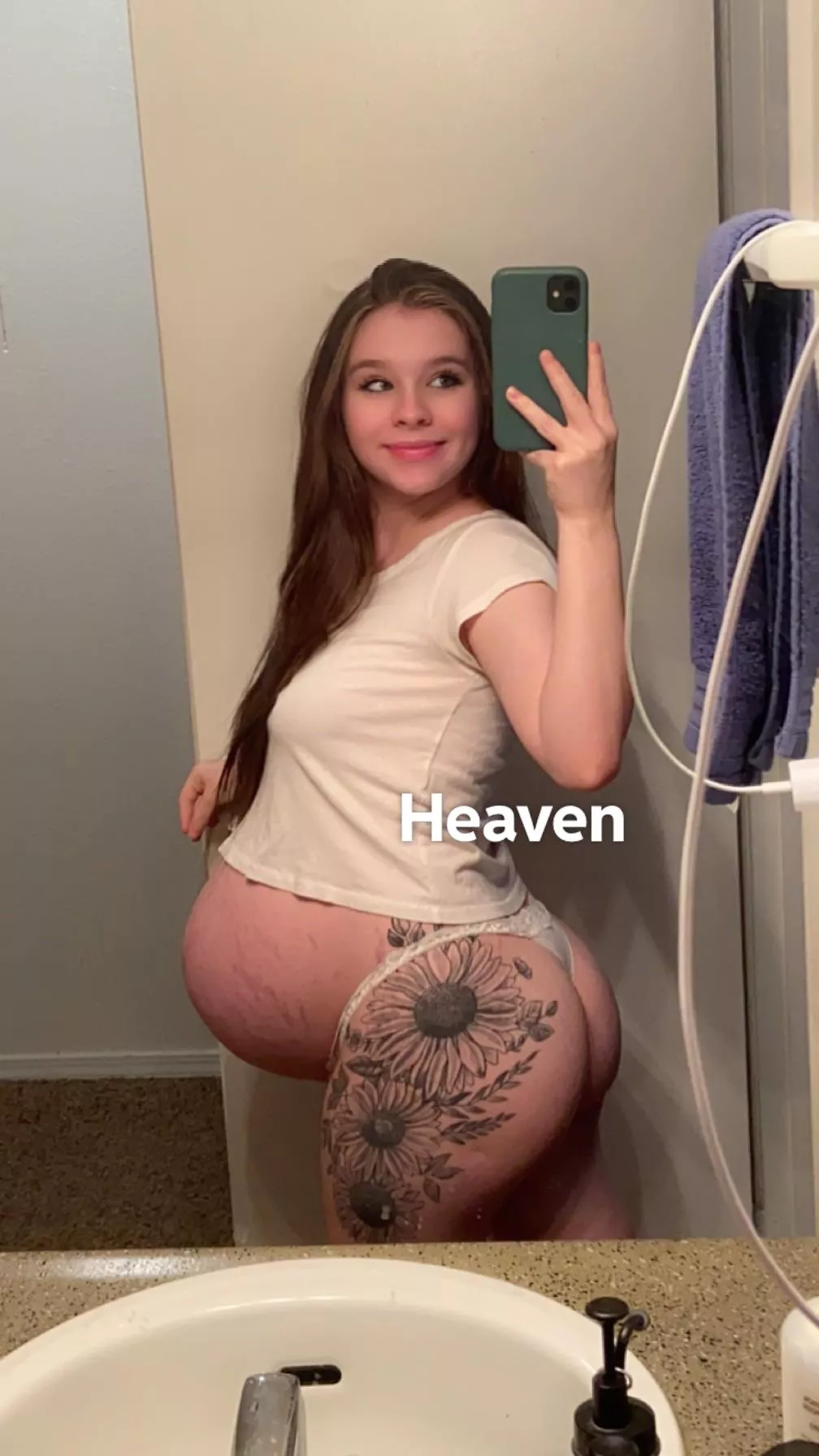 After this picture I took pregnant wet shirt shower pictures;) wanna see?