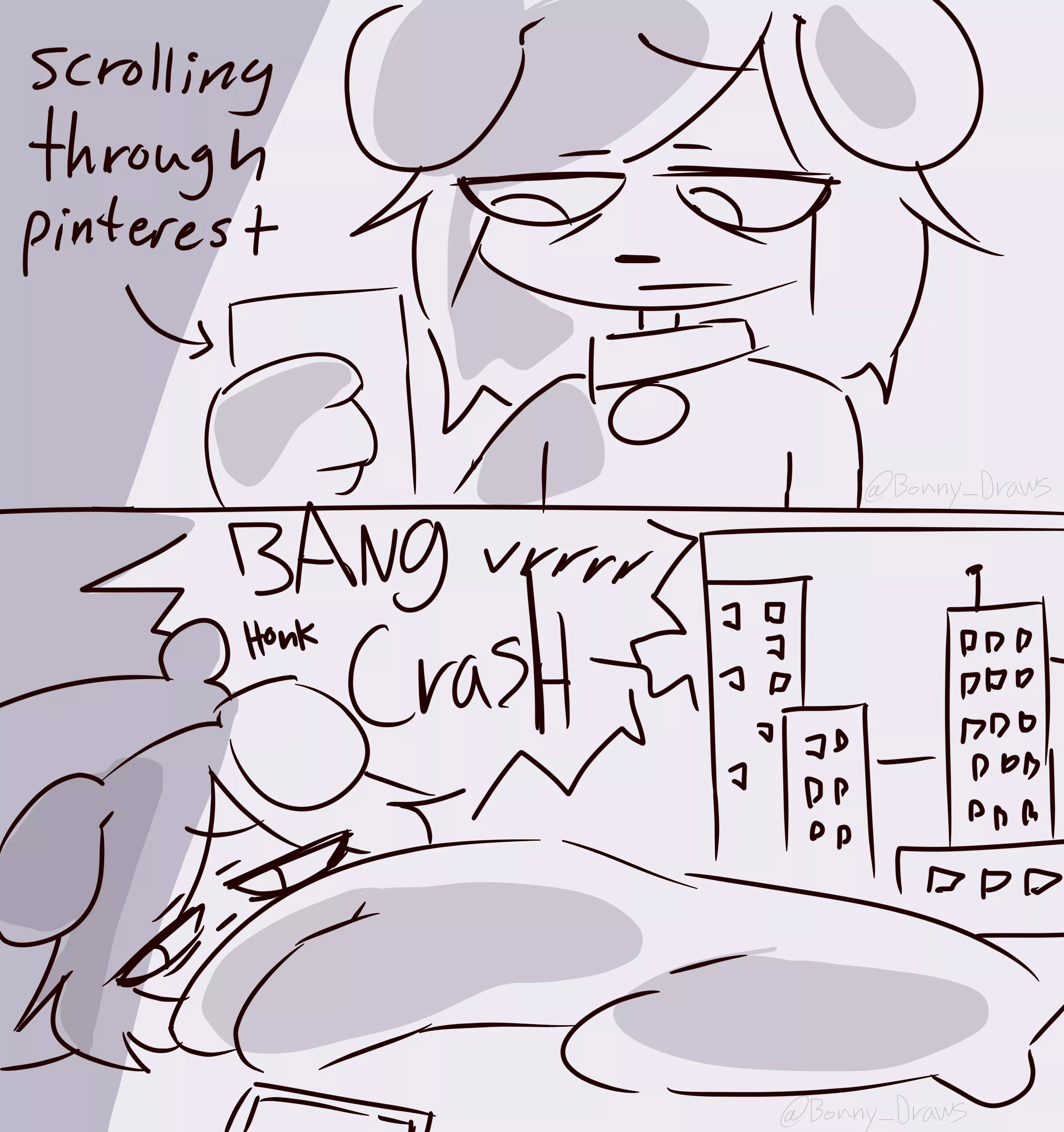 (art by me) Homesickness while living in the city