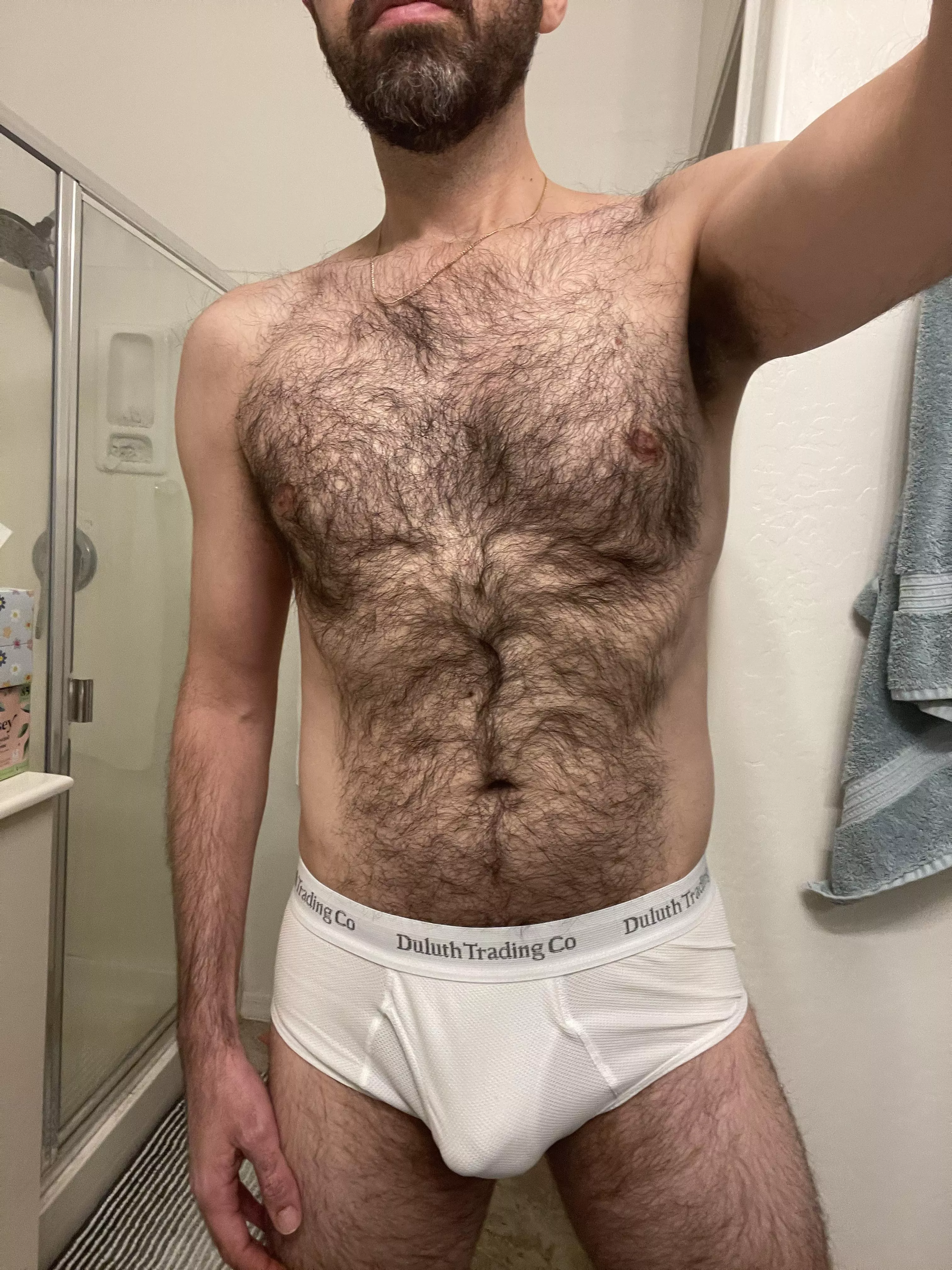 I like how my tighty whities look against my fur