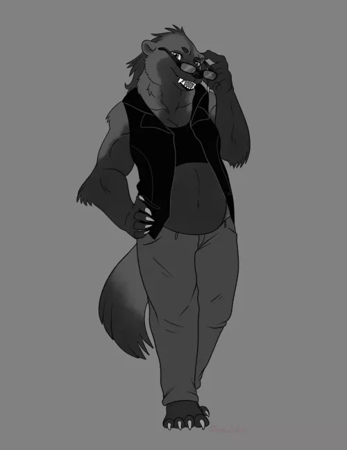 Just me as a chubby wolverine, done by PinkLibraArts on Etsy.