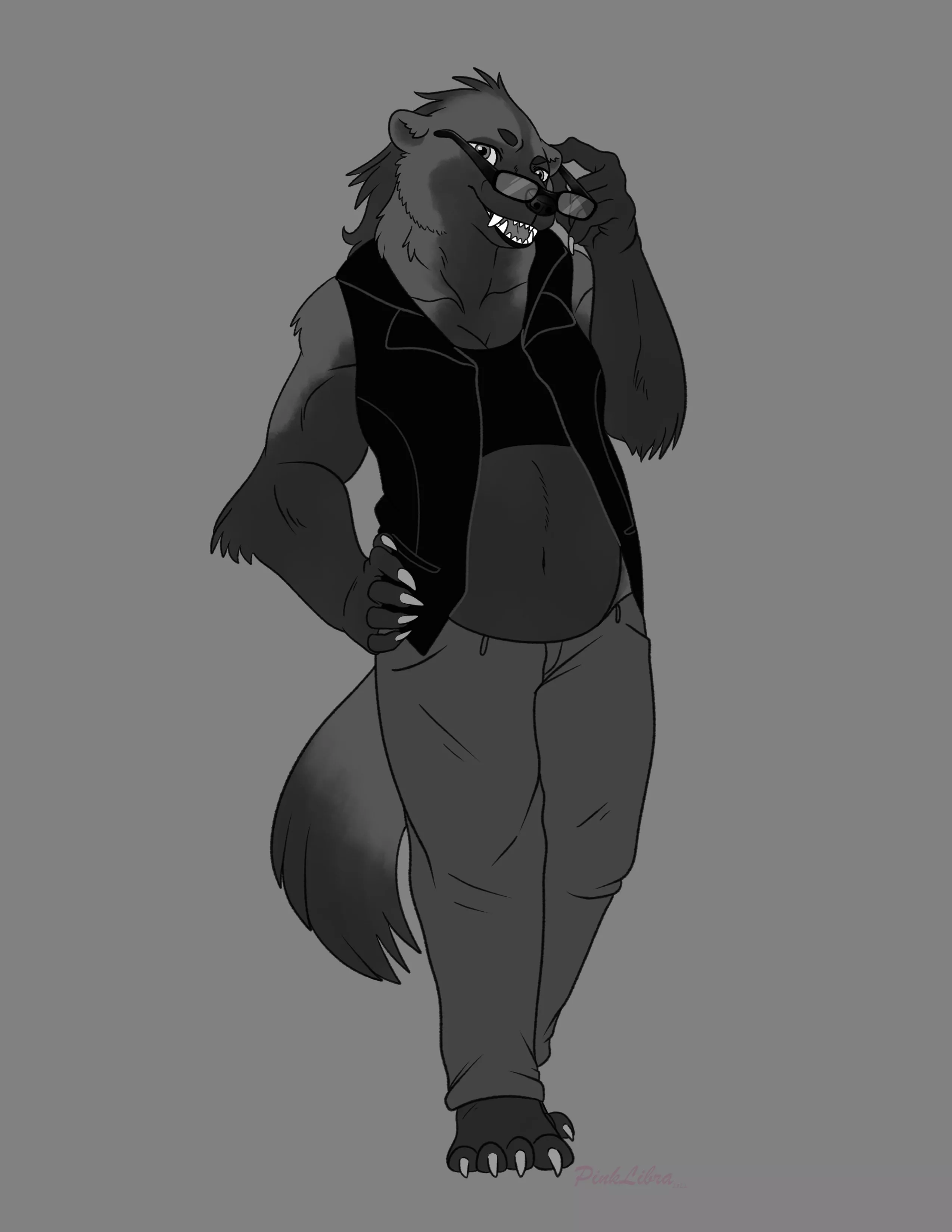 Just me as a chubby wolverine, done by PinkLibraArts on Etsy.