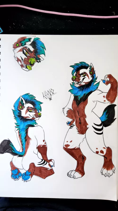 My first fursona, Kano the Hyena!!