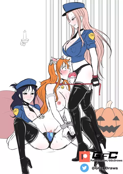 Requests (sketch/WIP) - Nami captured by Tashigi + Hina (constructive feedback/critique always appreciated :) )