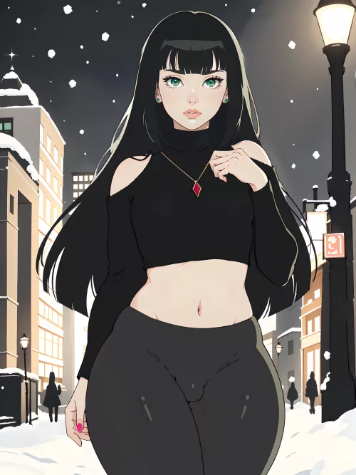 Cute femboy on a chilly day (AI)