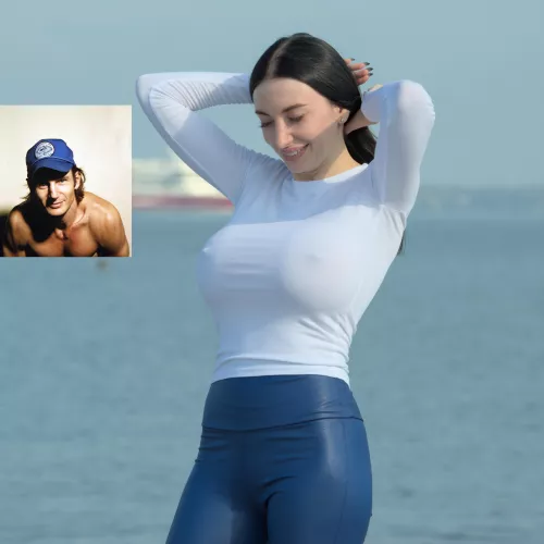 Liam took my cap, I took his shirt. We both love pokies.