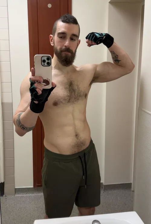 Mid-gym bathroom selfie. Where should I get a tattoo next?