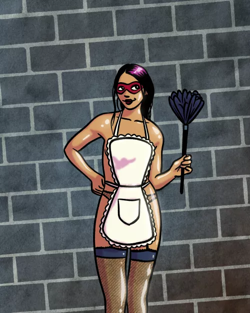 Superheroes always talk about wanting to clean up crime, but so few of them are willing to wear the maid's outfit... (OC)