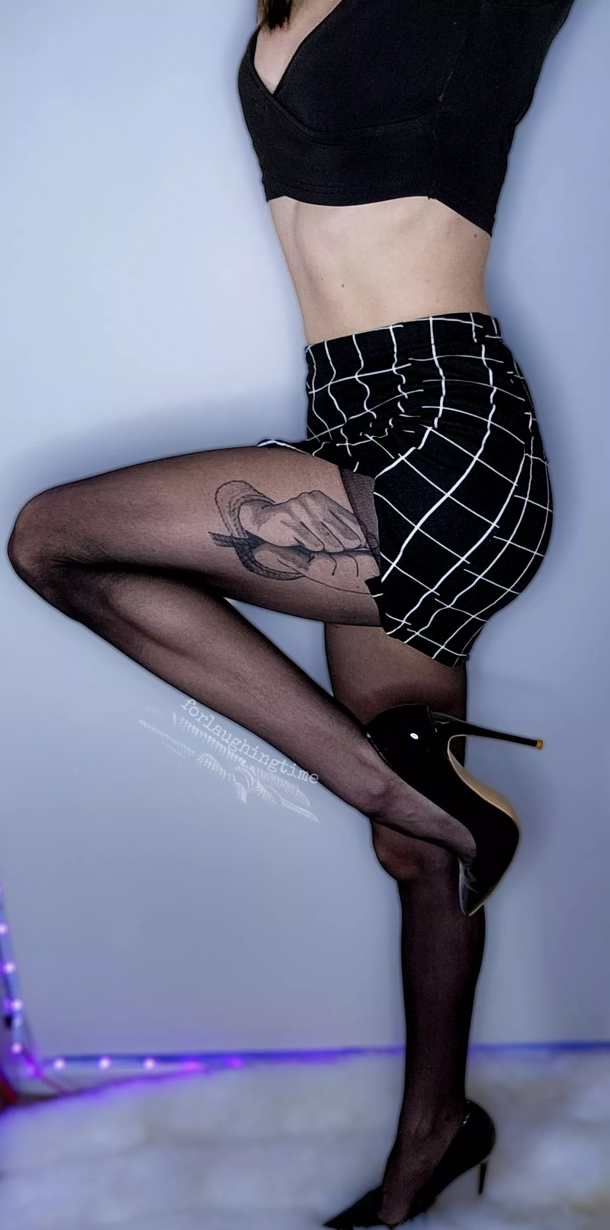 Tight skirt, tight top, always plus tights