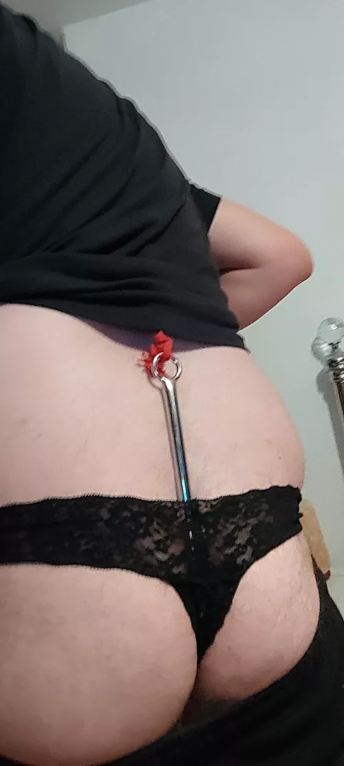 anal hooked with sexy black panties on