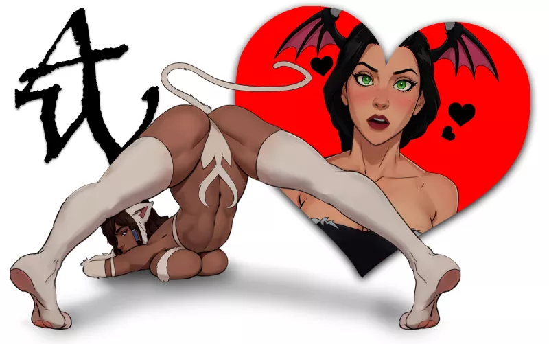 [Artwork] by (Abel_Waters) Halloween Special: Korra's Darkstalkers surprise for Asami.