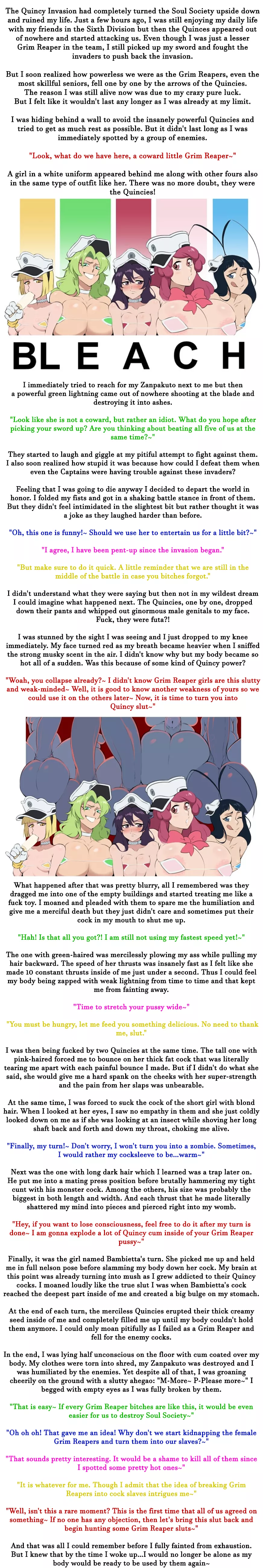 First Victim of the Bambies [Bleach] [Futanari] [Bambies] [Female Grim Reaper] [Defeat] [Mind Break] [Succumb to Pleasure] [Artist: metalling]