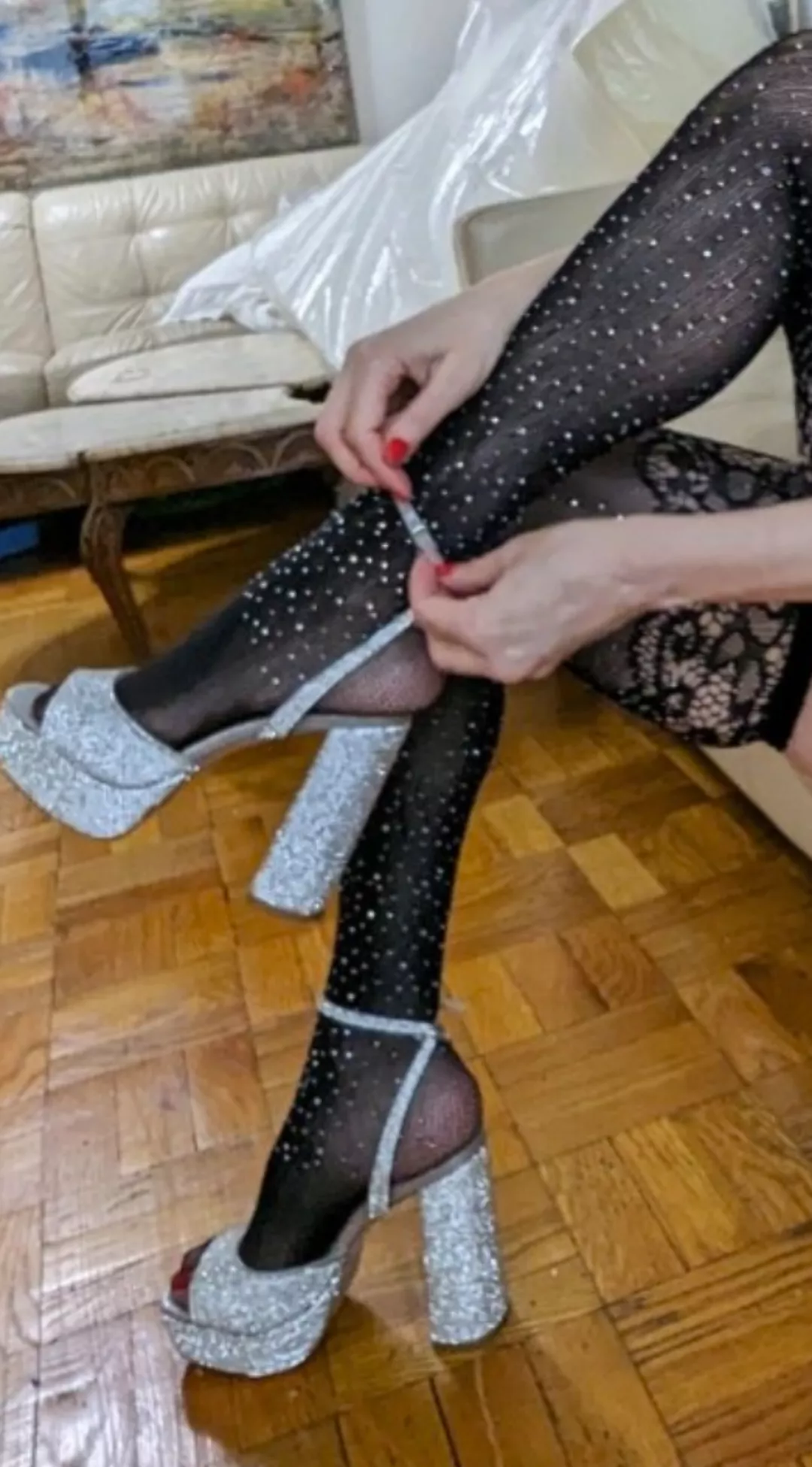 Beautiful silver heels!