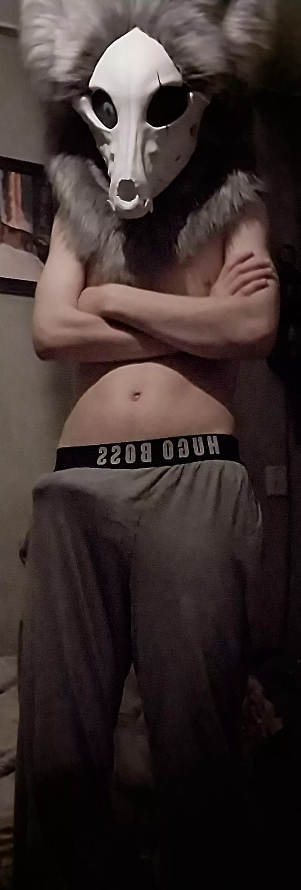 Big bulge in sweatpants after showering
