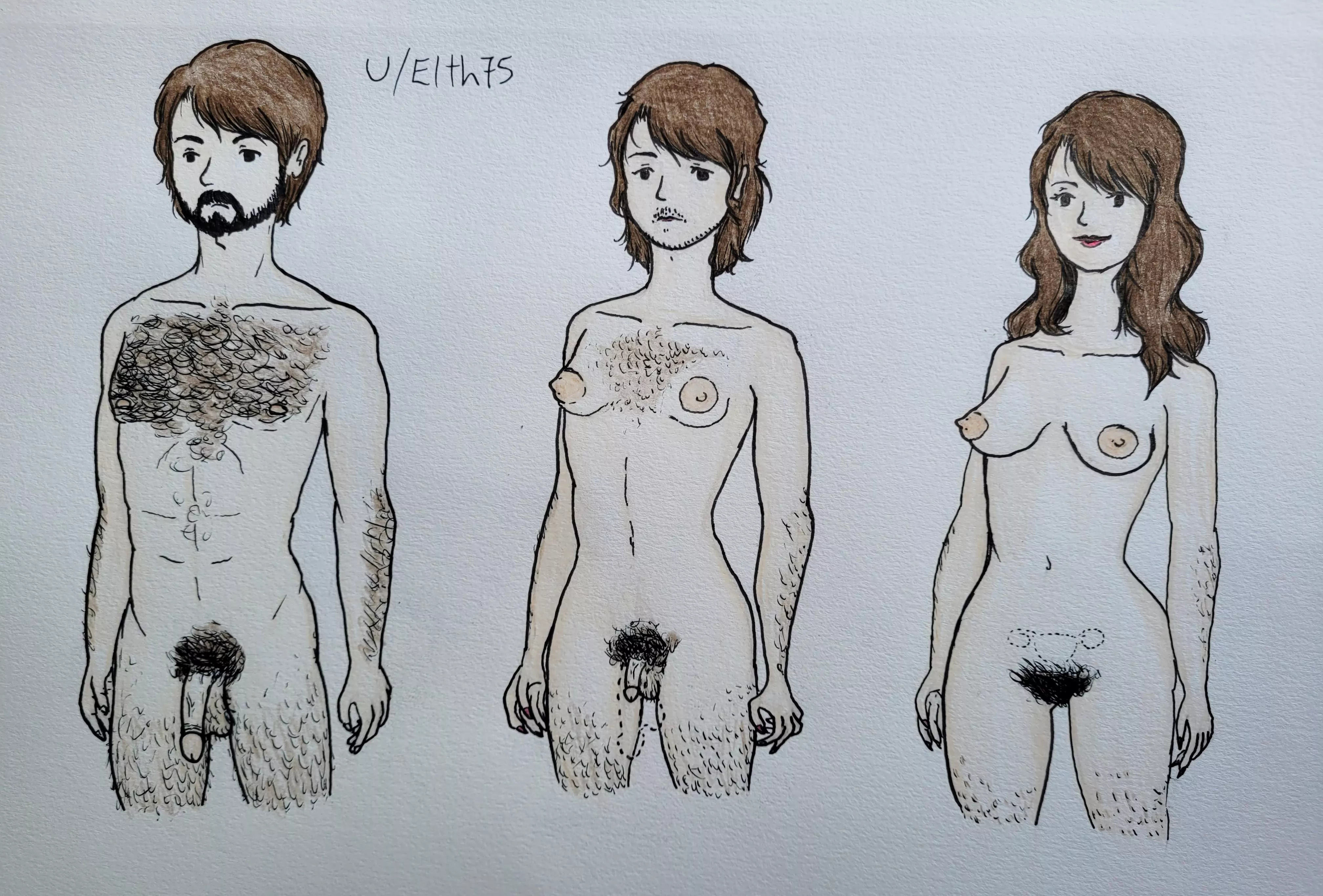 Hi! I did another gender swap hand drawing. I hope you enjoy It.