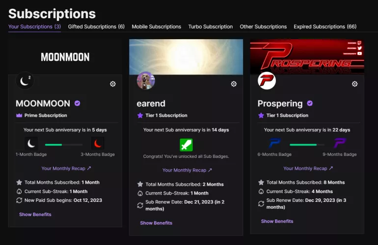 How many expired subscriptions do you have?