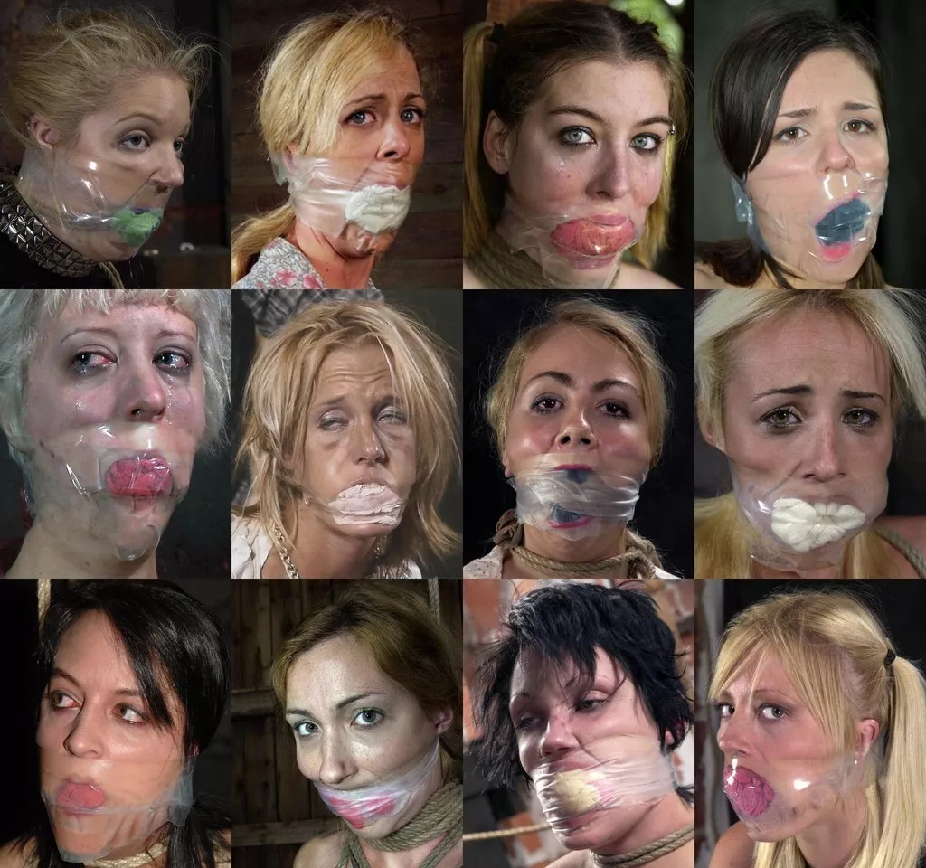 Mouth stuffed gags topped off by transparent tape is a total behind-the-scenes treat. Tag yourself!