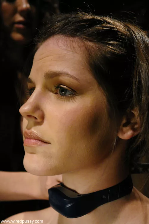 Bobbi Starr Pensive With Her Shock Collar.