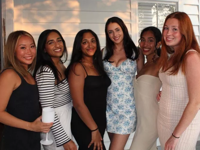 At the beach club....