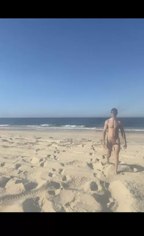 Big boy boner at the beach