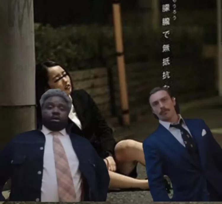 Imma need some help, CONTEXT: I watched a video 5 years ago where a drunk office girl is laying on a post and an old man with suite carried her to his house and f*ck her. It’s like you see on this picture. All codes are appreciated