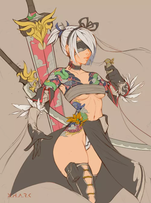 Yakuza 2B, art by me