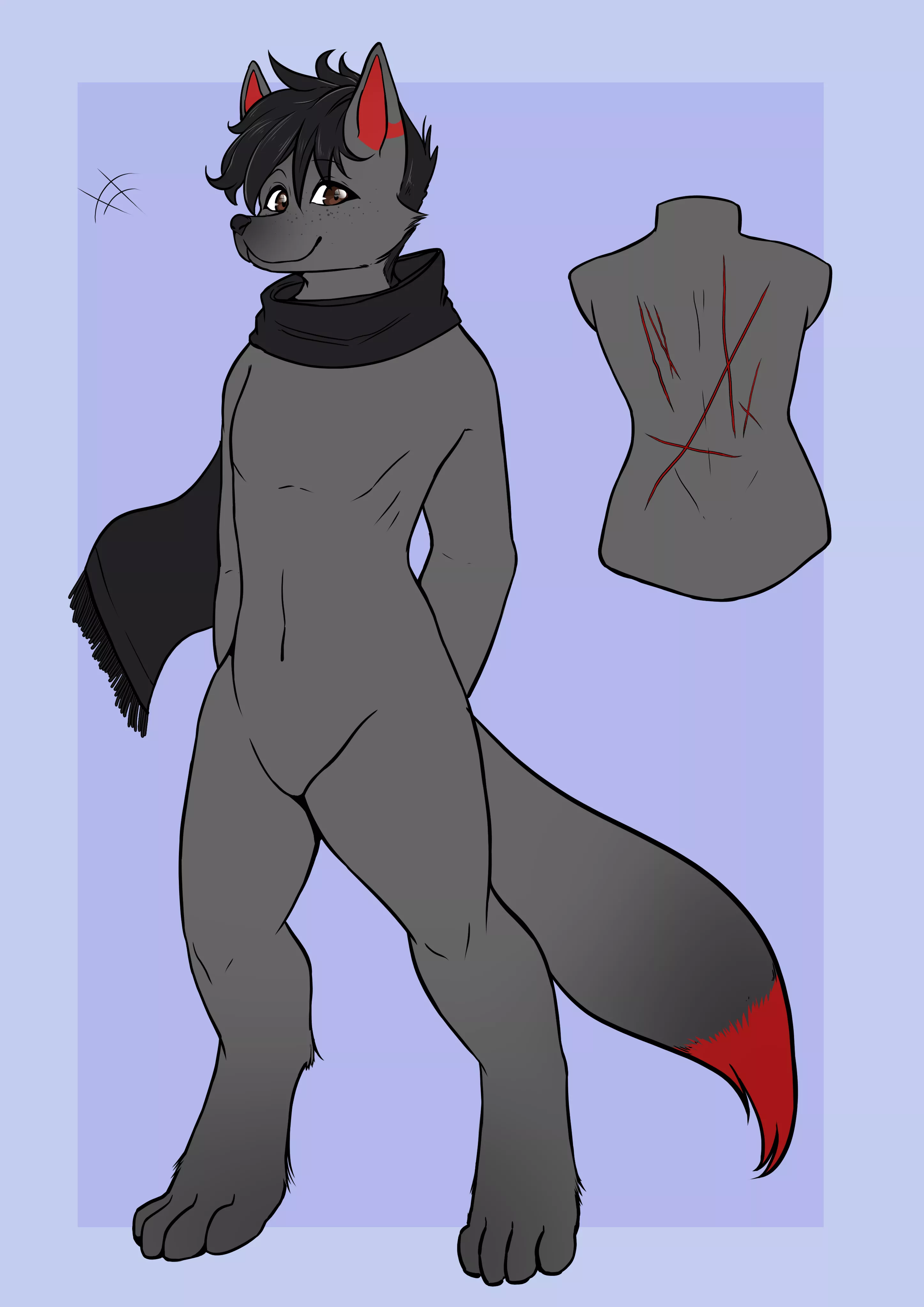 Debrax - Gift Art (my art!) (tw: scars) - who's a good boi?