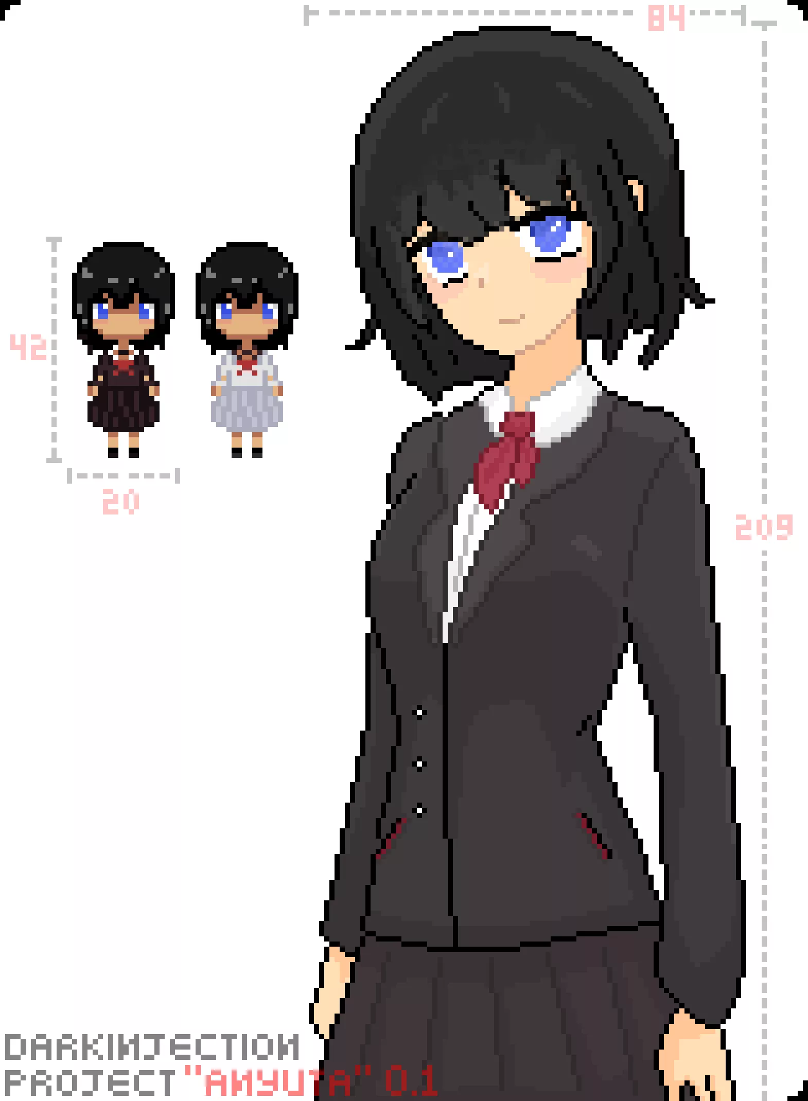 I joined the team making the game for Yuri Game Jam 2023, and here are my first attempts at drawing a character for it. The game is currently untitled, but you can follow its development on my Twitter(X) [Original]