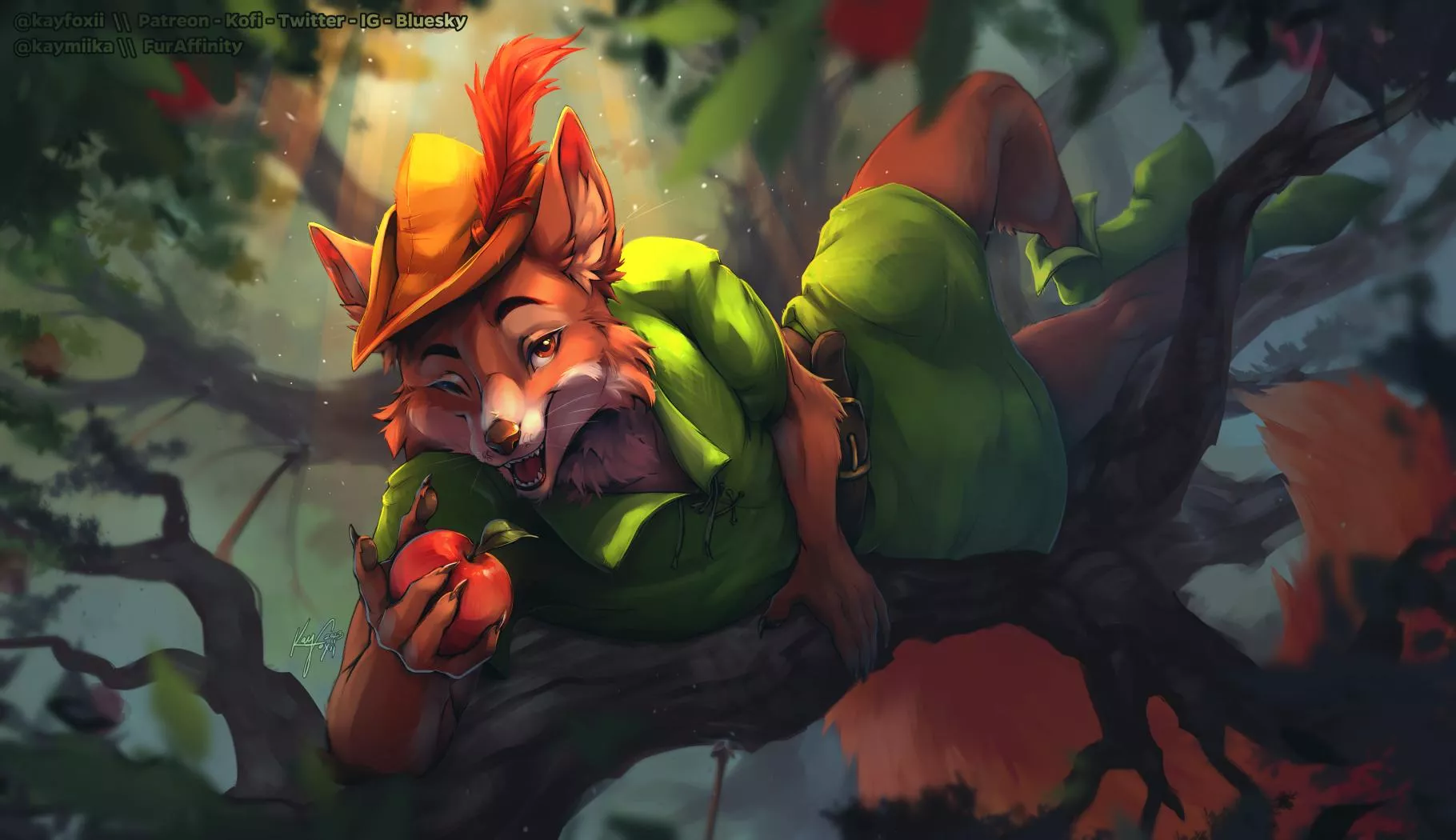 Lovely place for a snack ain't it? 🍎🦊 Robin Hood Fanart ( Kayfoxii )