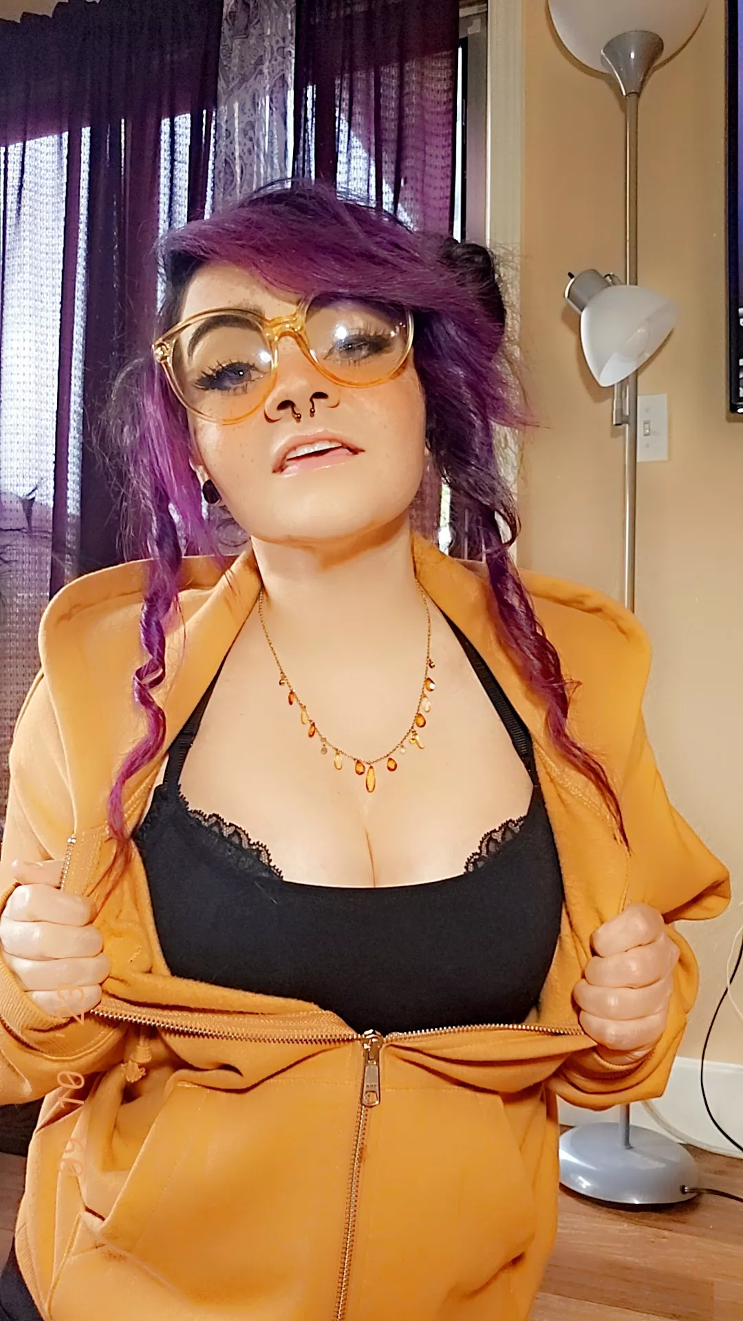 My glasses match my hoodie