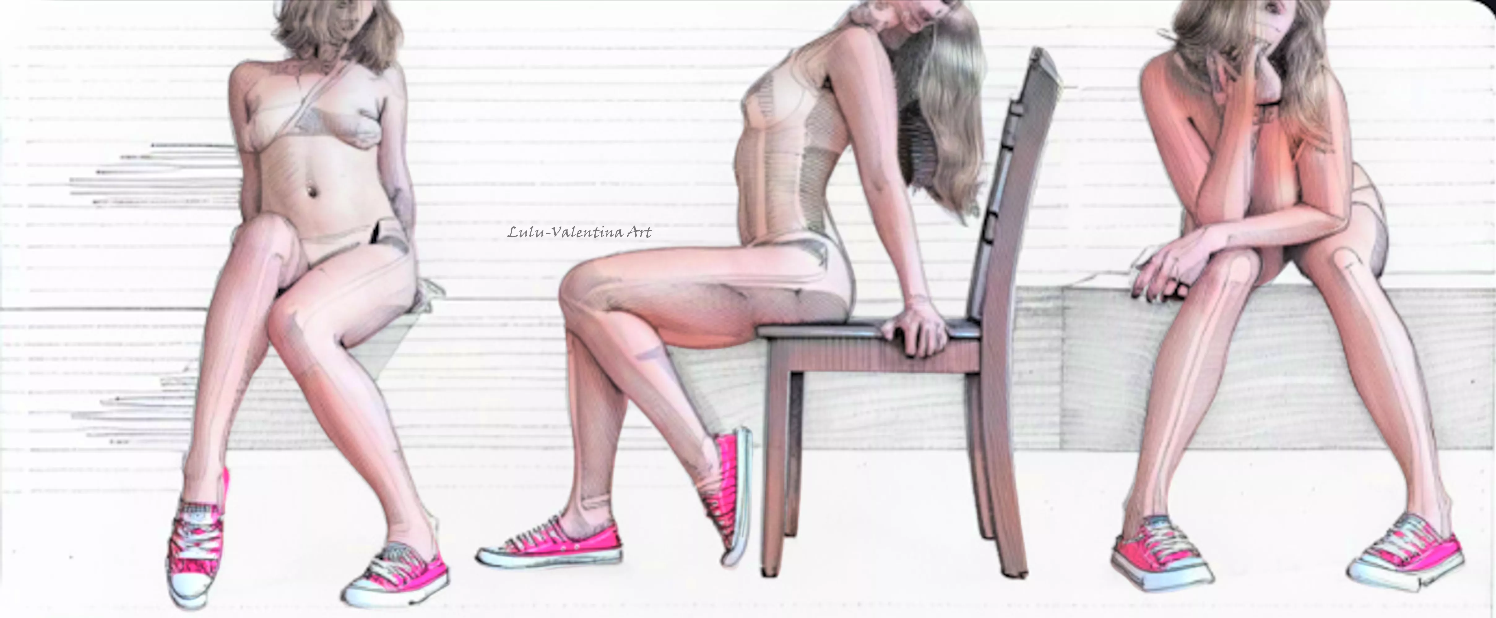 Seated series. Digital sketch and paintings of the gorgeous u/PintSizedBrilliance [OC]