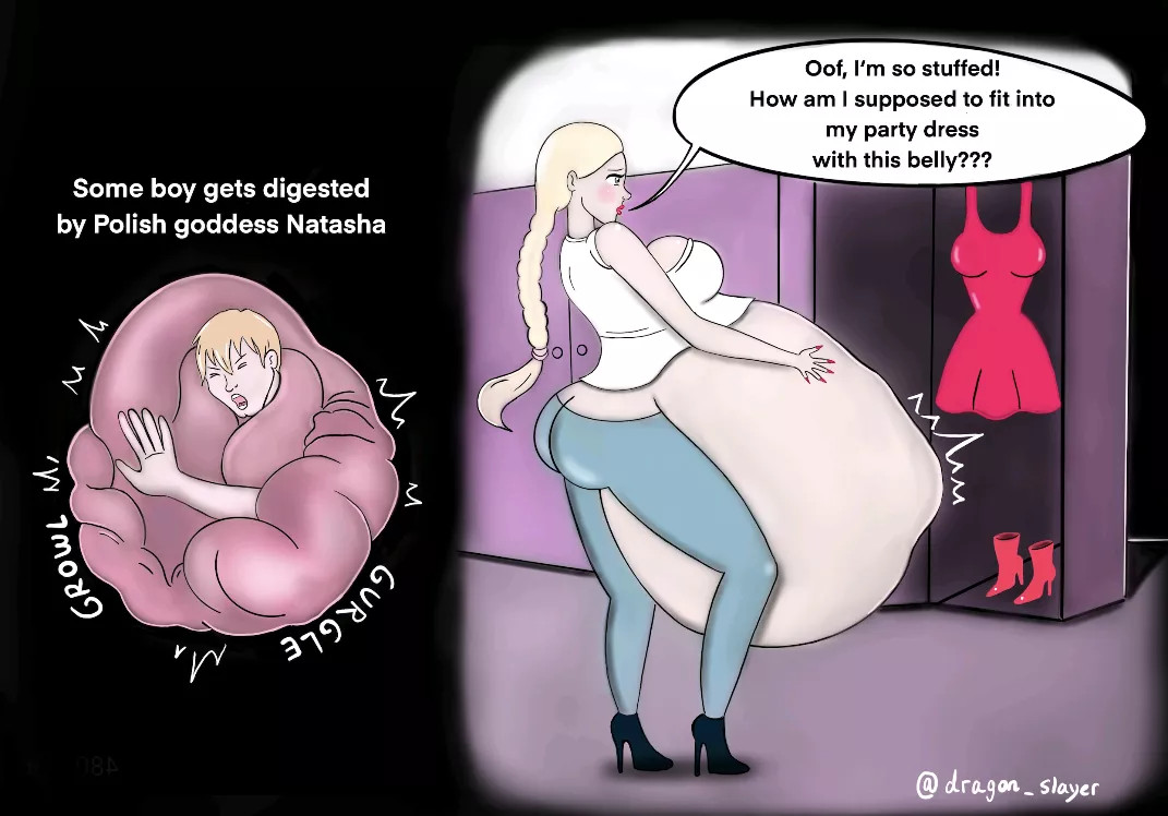 {comic} Oh no! How is this dress going to fit now!? 🫣🤰🏼 (art by dragon_slayer)