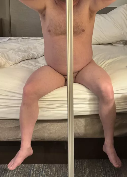 Gotta love hotel mirrors by the bed