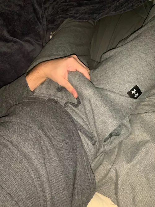 Jerking in grey sweatpants is the best