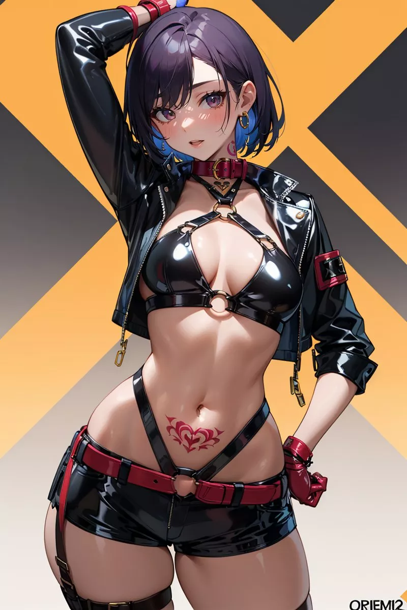 Leather Jacket & Body Harness