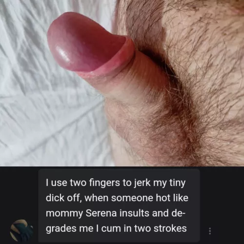 Look at how pathetic my little dick sissy is 😂 no girl would feel him inside her. do you want to get exposed too? 😈[domme]