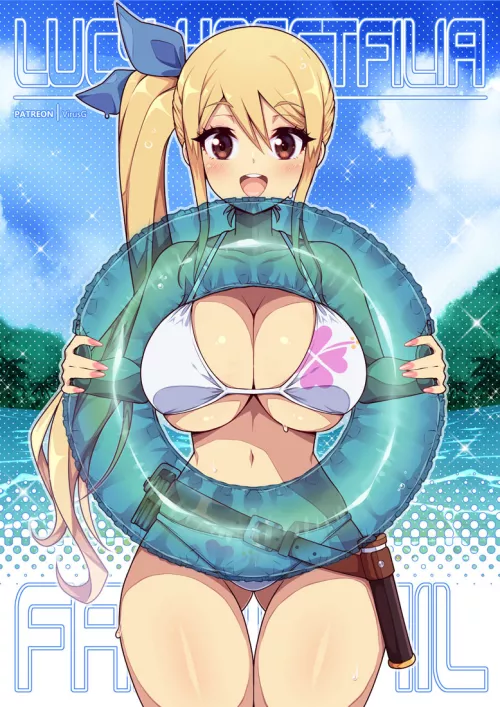 Lucy Heartfilia at the beach (VirusG) [Fairy Tail]