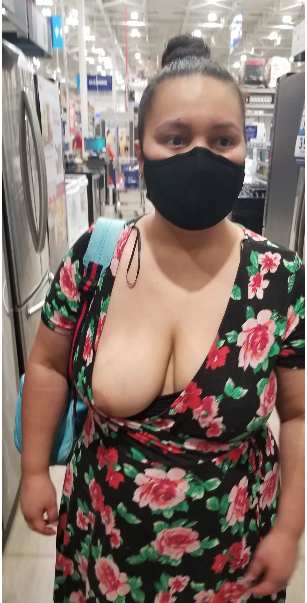 Shopping for a fridge is best with 1 boob out